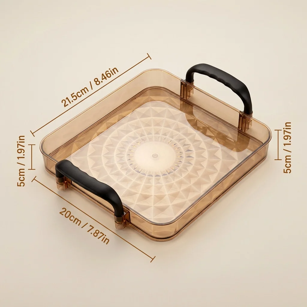 Doorzichtige plastic badkamerbak met handgrepen, aanrechtblad make-up organizer, cosmetica opbergbak, parfumbak, badkameraccessoires