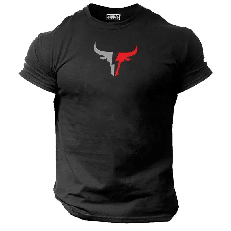 Bull Head T Shirt Gym Clothing Bodybuilding Training Workout Exercise Boxing Top