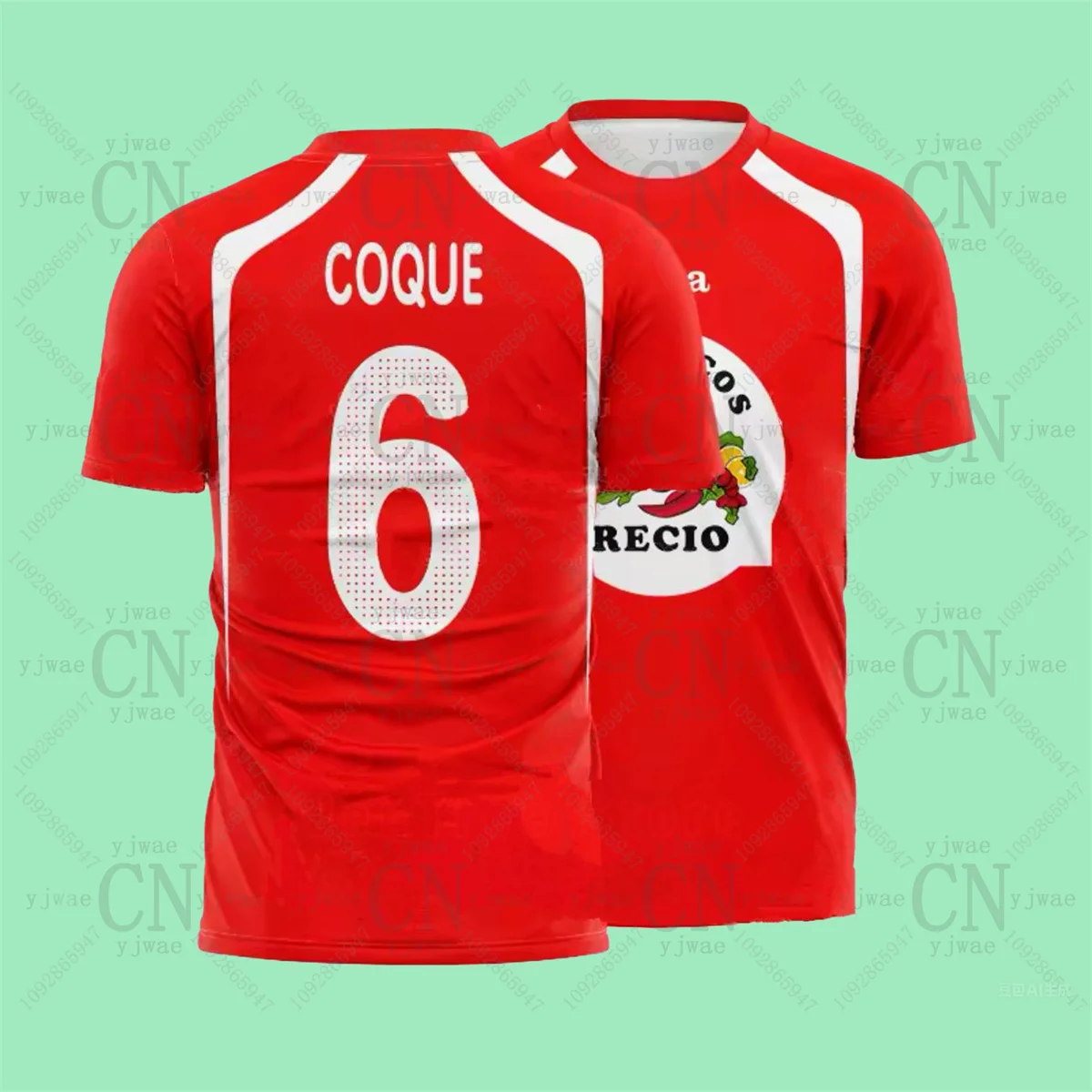 Amador & Vicente & Recio قمصان كرة القدم المأكولات البحرية الروبيان Recio تي شيرت مطبوع التجفيف السريع ملابس رياضية الصيف الرجال والنساء تي شيرت #3