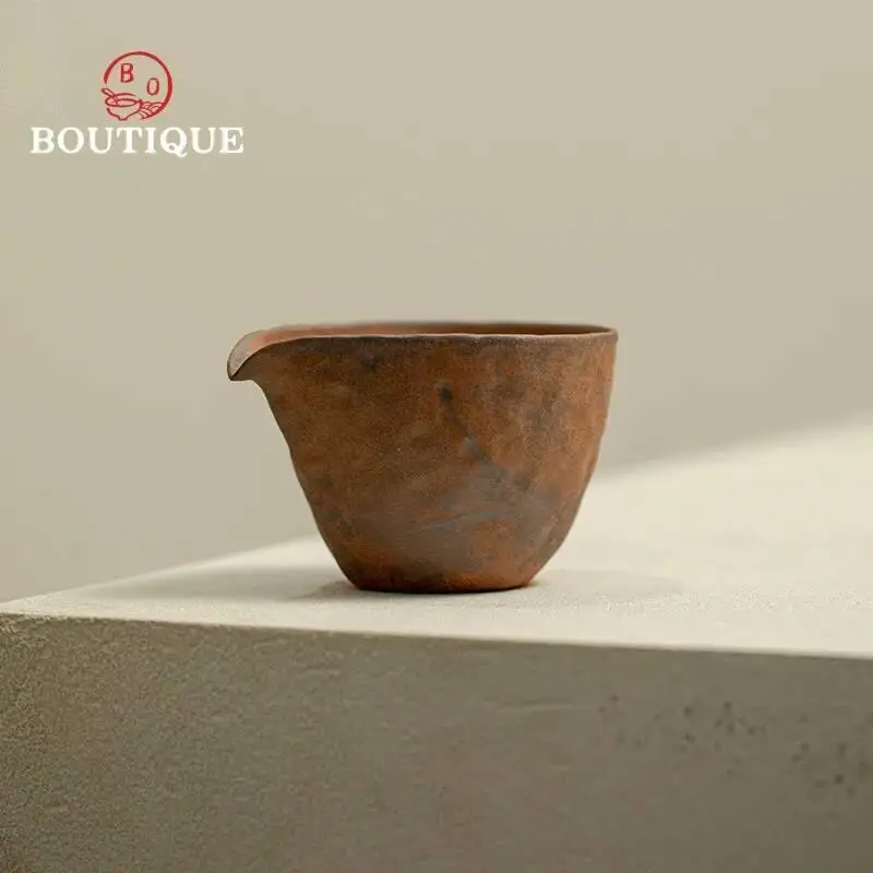 Handmade Old Rock Clay Fair Cup Antiqu Tea Pitcher Large Tea Cup Sea Chahai Kungfu Tea Set Ceramic Divide Tea Maker Ceremony