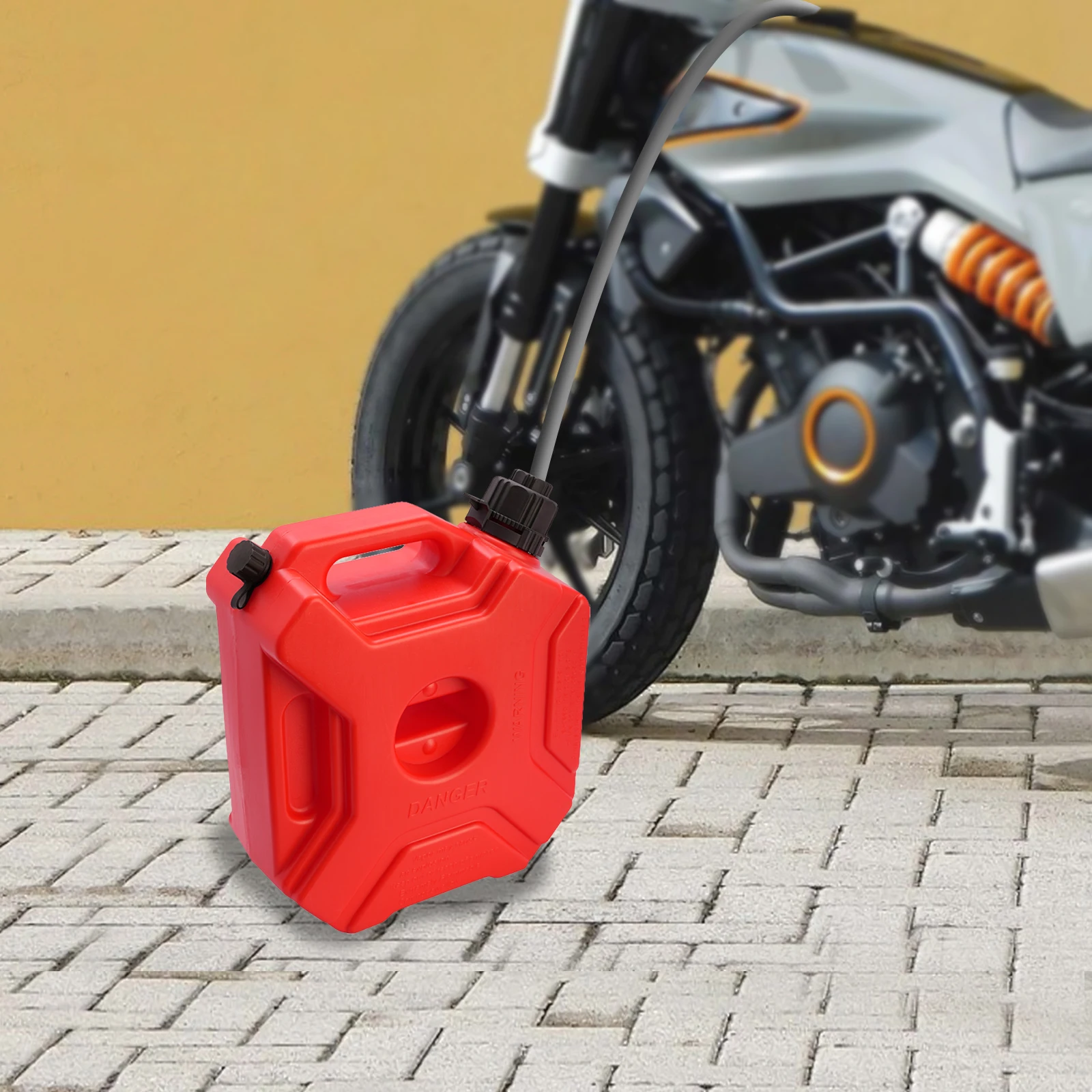 

5л/1,32 галлона красного современного топливного бака из полиэтилена HDPE с замком и ключами, портативный топливный бак для автомобилей, мотоциклов и подвесных моторов