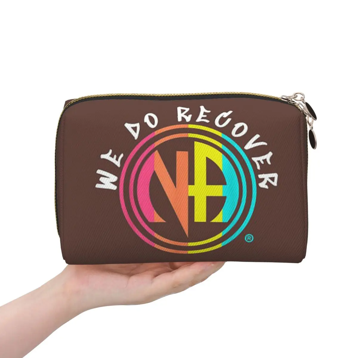 NA - Narcotics Anonymous Women Cosmetic Bags Travel Makeup Organizer Pouch Toiletry Storage Dopp Kit Case