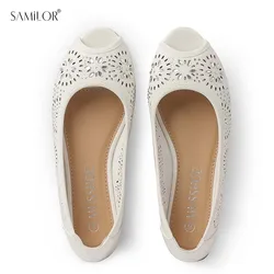 Samilor Women's Shoes Sandals Elegant Casual Breathable Sandals Slip On Comfortable Breathable Flat Sandals Fish Mouth Shoes