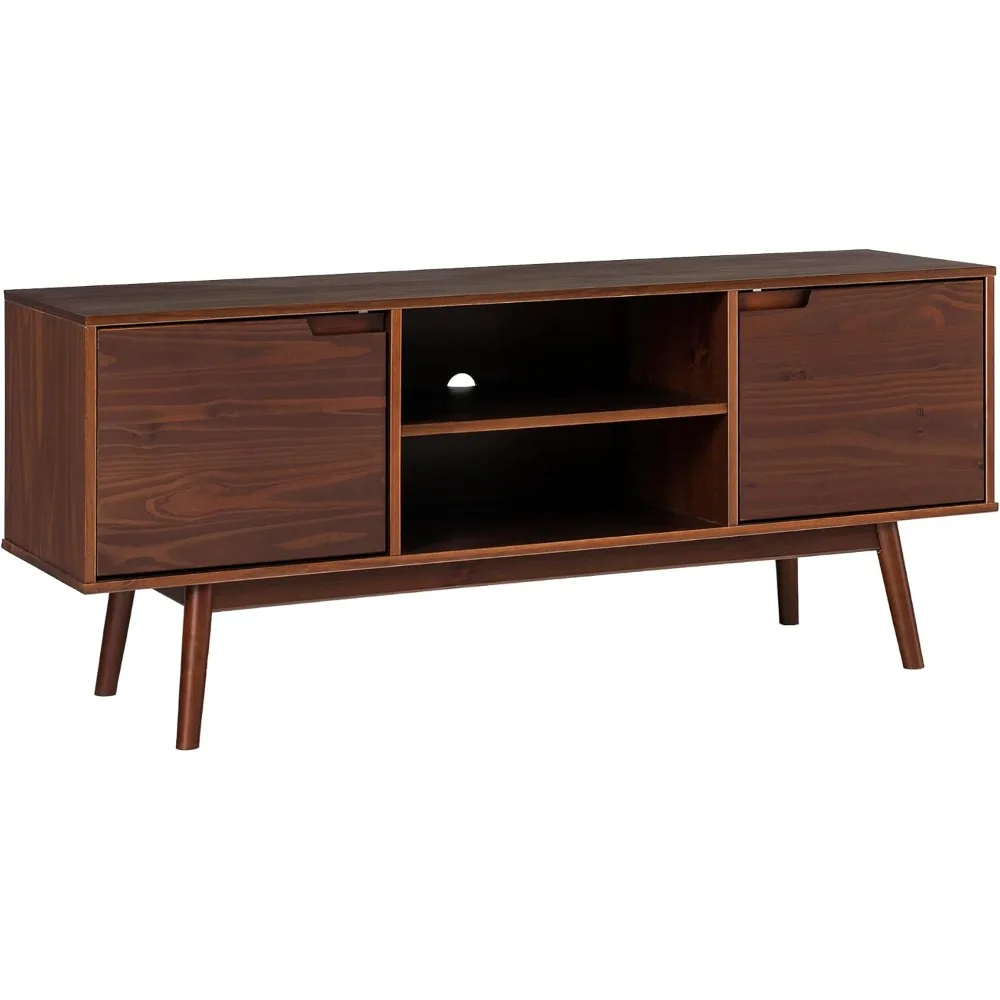 

Mabel Modern 2 Door Solid Wood Stand for TVs up to 65 Inches, 58 Inch, Walnut