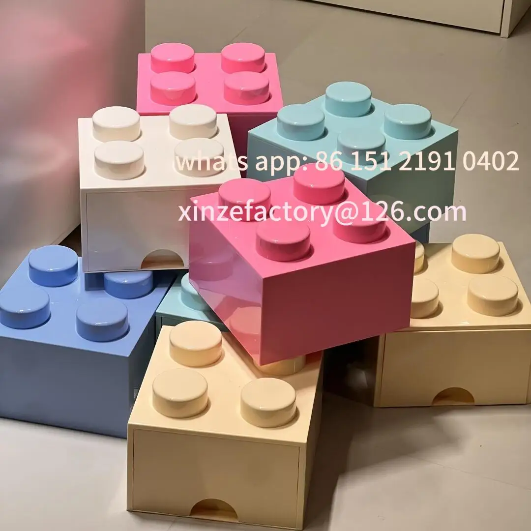 

Customizable Block Storage Box Organizer Bedroom Stackable Creative Color Drawer Storage Cabinet Toy Sundries