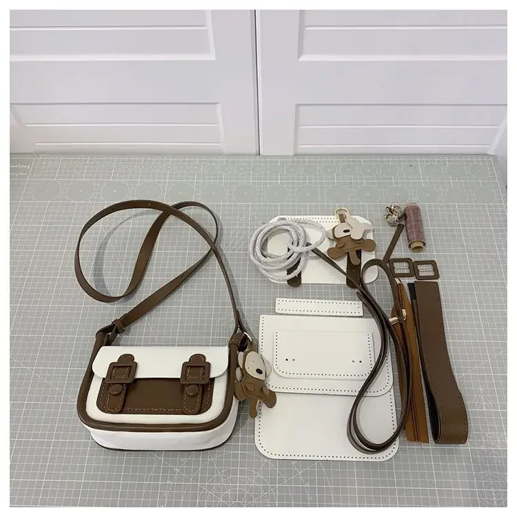 2023 Luxury DIY Bag Kit Sewing Handbag Shoulder Bag Strap Handmade PU Leather Messenger Bag Set Accessories for Women Bag