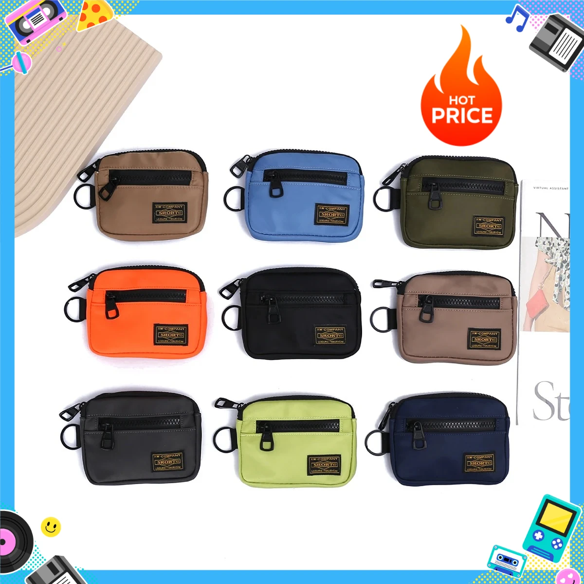 محفظة منظمة للجنسين بسحاب وحامل بطاقات للعملات المعدنية، حقيبة إكسسوارات ملابس العمل متعددة الوظائف هدية عيد الميلاد المتينة للرجال