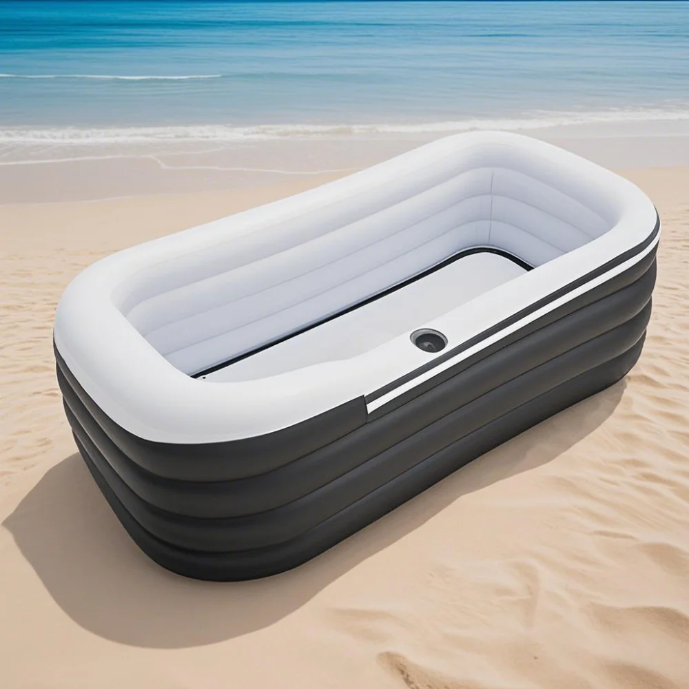 

Foldable Portable Standing Bathtub - Inflatable SPA for Hot & Ice Baths - Compact Shower Stall Design for Home & Travel