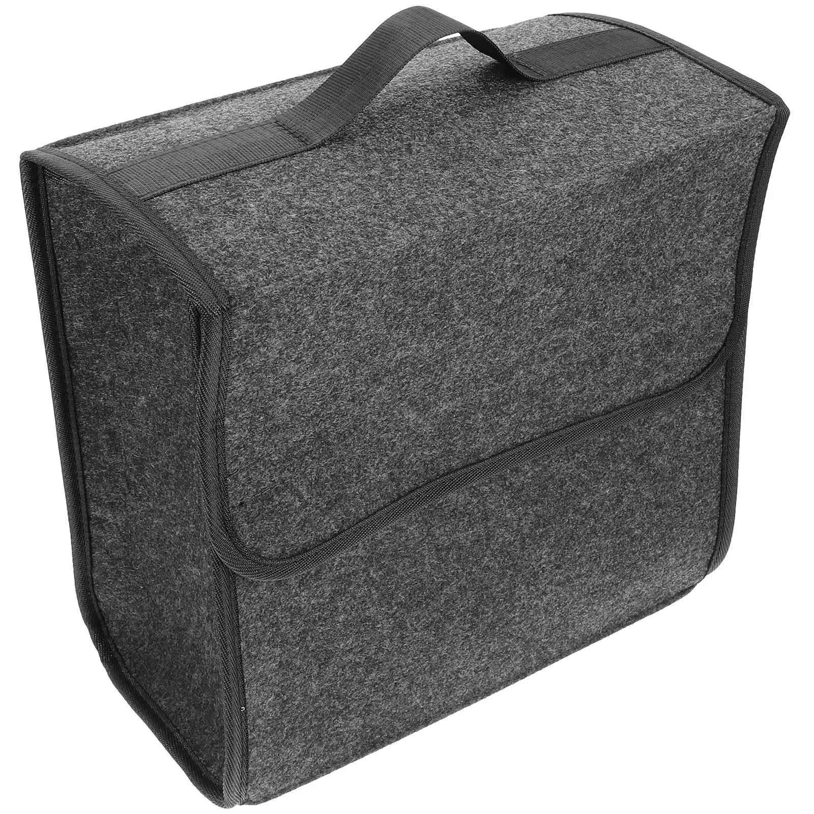 

Car Storage Bag Foldable Felt Trunk Organizer Small Deep Gray Car Vehicle Auto Bin Box Collapsible Storage Solution