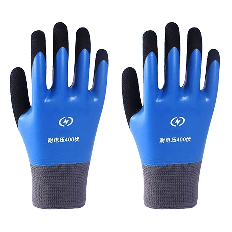 1Pair Insulating Gloves Anti-electricity Security Protection Gloves Rubber Electrician Work Non-slip Protection Insulated Gloves