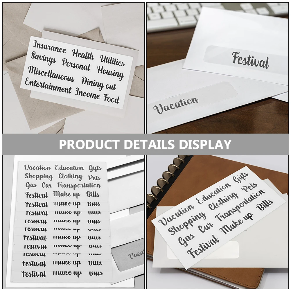 

5Sets Budget Sticker Soft Touch Multi- Classification Cash Envelope Label Sticker Classifying Budget Label
