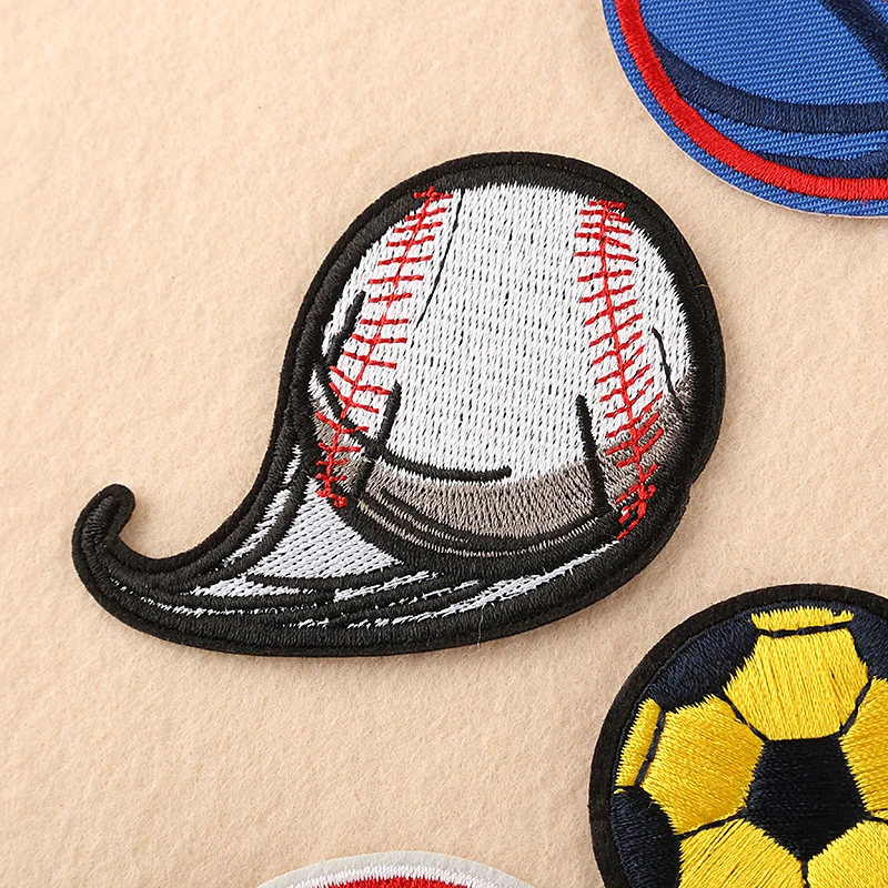 Embroidered Football Patches Iron on Baseball Patches Soccer Stickers Sport Basketball Emblem for Jeans Clothes Backpack Badge