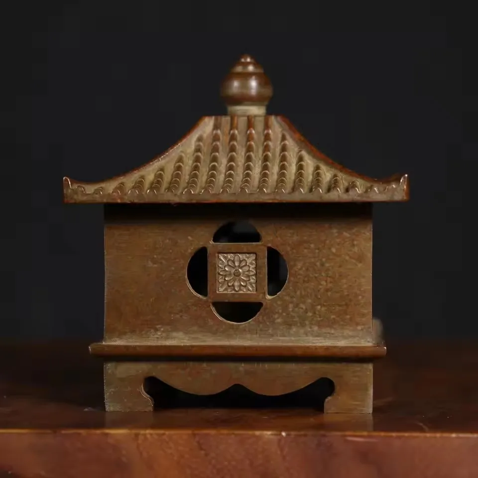 Antique Style Pavilion Incense Burner  Elegant Home Decor Piece Sculpture Exquisite Craftsmanship Inspired