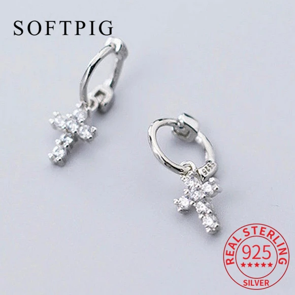 

Женские серьги-кольца из серебра 925 пробы с фианитами