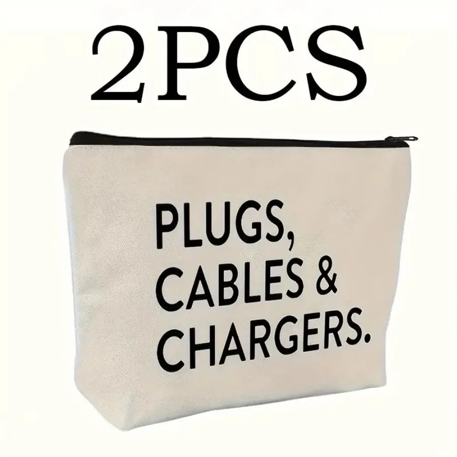 

PLUGS CABLES CHARGERS Storage Bag FormaldehydeFree Tech Organizer for Home Office