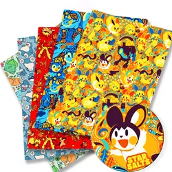 Pokemon Cartoon Fabric140*50cm Handmade Sewing Patchwork Quilting Baby Dress Home Sheet Printed Fabric Fabric Sewing Kids
