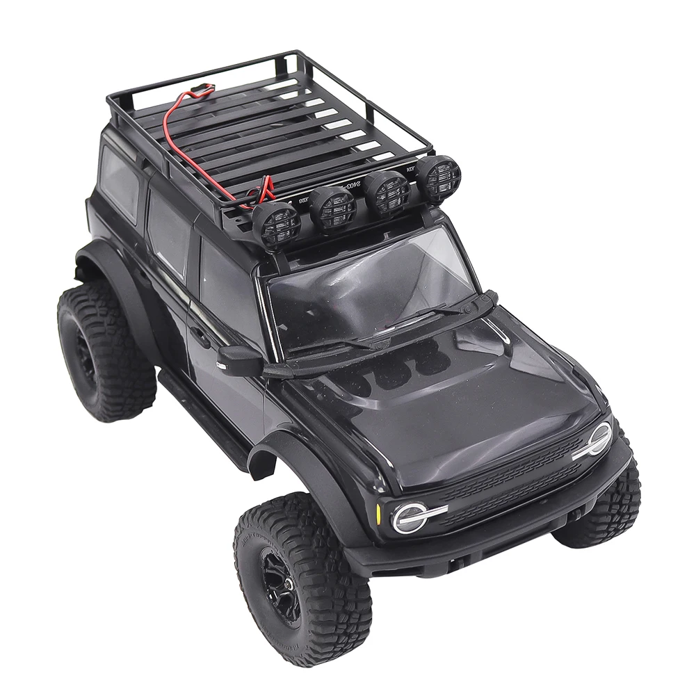 RC car Metal Roof Spotlight Rack Luggage Rack With 4 Led For 1/18 RC Crawler Car Trx4m Bronco Defender AX-8560 Simulation Parts