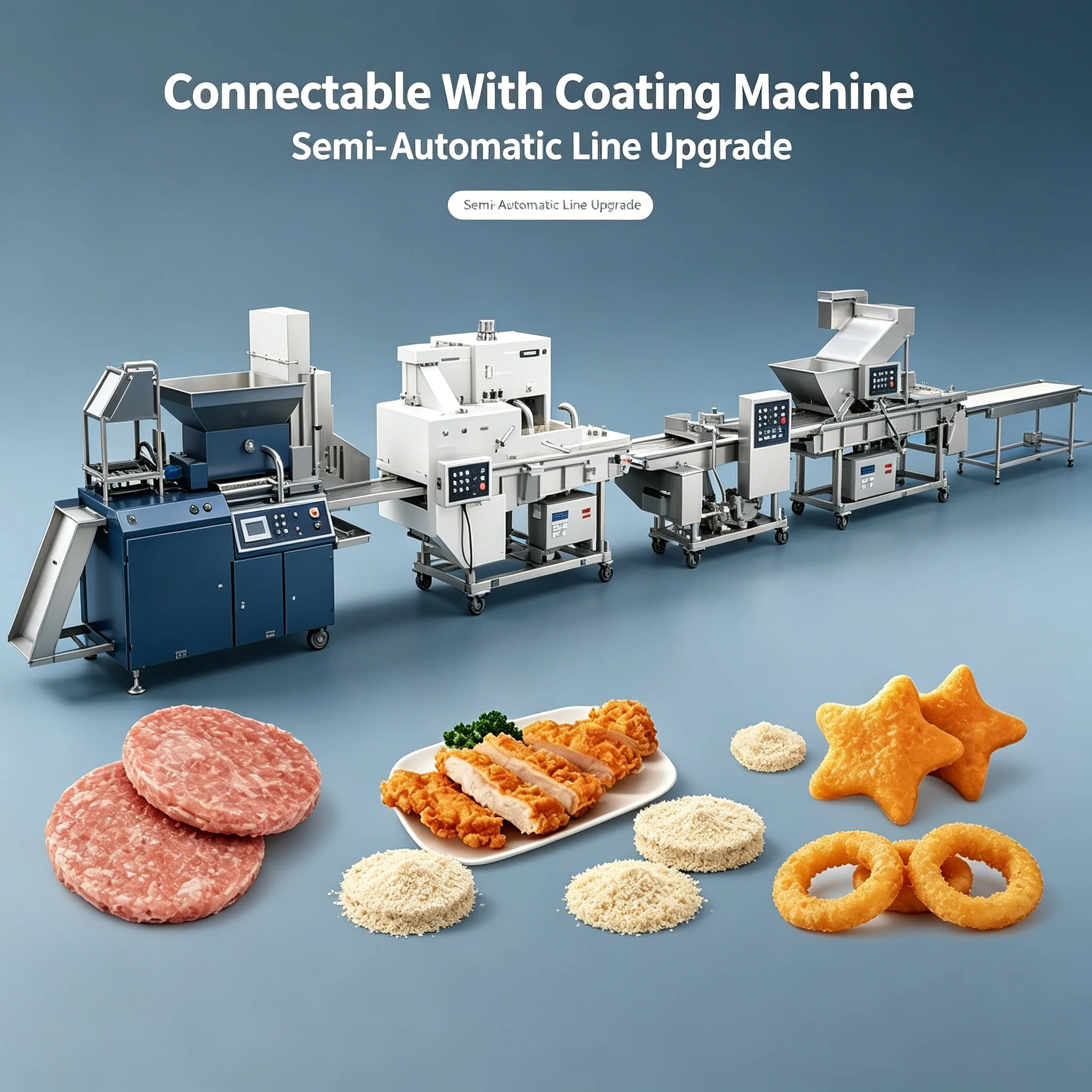 Cost‑effective Full‑auto Processing Unit for Chicken Nugget Beef Patty Interconnectable With Coating Production Devices