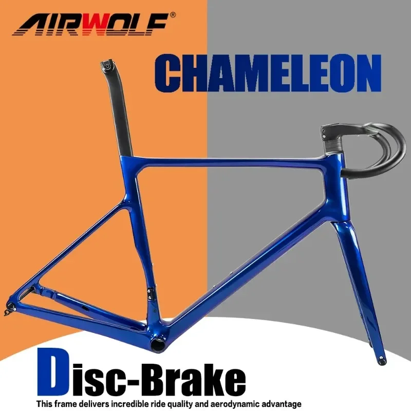 

Airwolf Lightweight 997g Road Bike Frame Disc Brake Full Hidden Cable Routing BB86 700*38C Carbon Road Frame with Handlebar