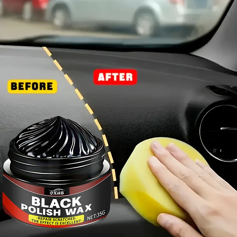 Plastic & Rubber Repair Paste - Black Crystal Polish for Car Scratches, Tire Shine & Interior Renewal, Anti-Aging & Fade Re
