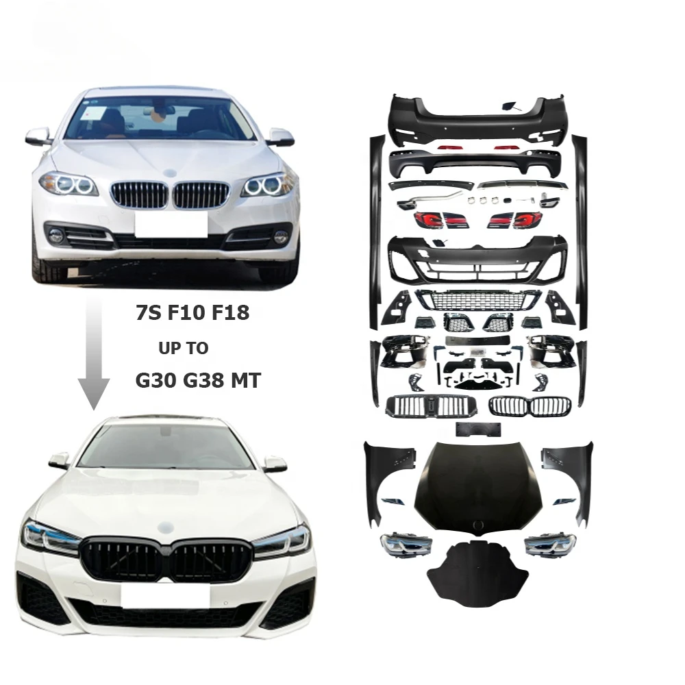 body kit for BMW 5 series F10 F18 old to new G30 G38 LCI MT NO CUTTING Style PP car accessories car bumpers auto tuning parts