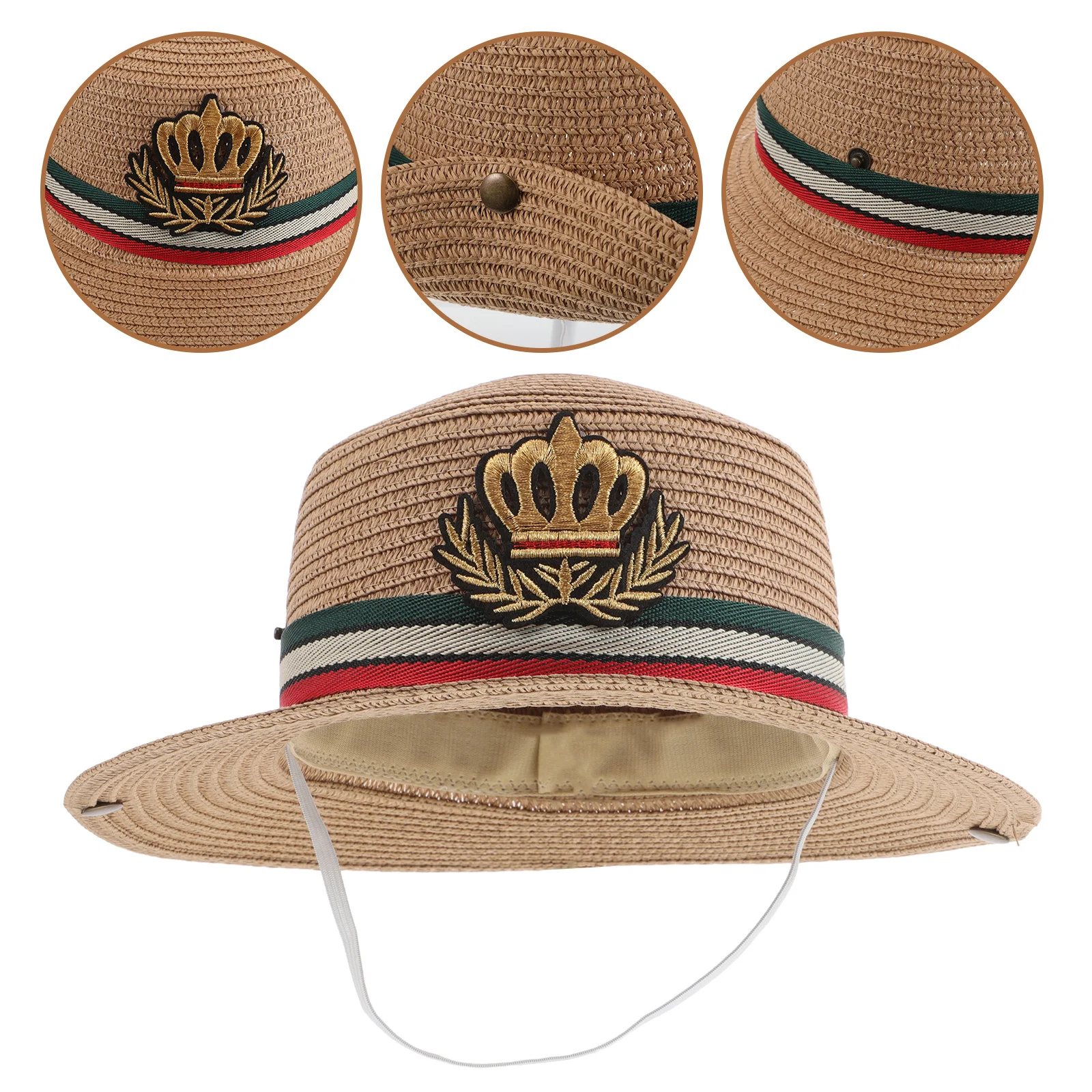 

Kids Straw Hat Wide Brim Spring Protection Beach Hat Boys Girls Outdoor 54-56cm Beach Hats with Brim