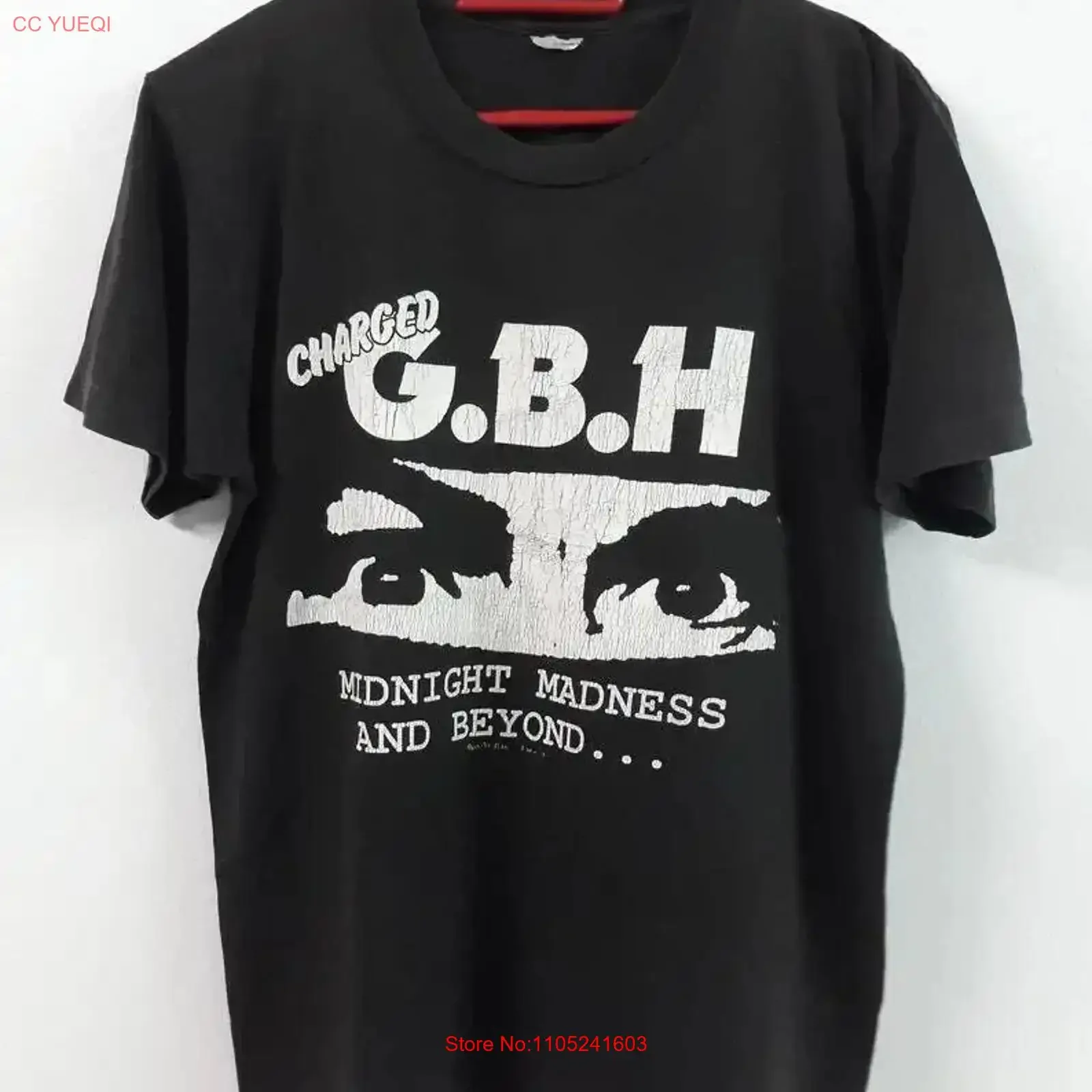

Midnight Madness and beyond Punk rock GBH band vinatge retro t shirt TE1111 vintage Washed Casual Breathable designer clothes