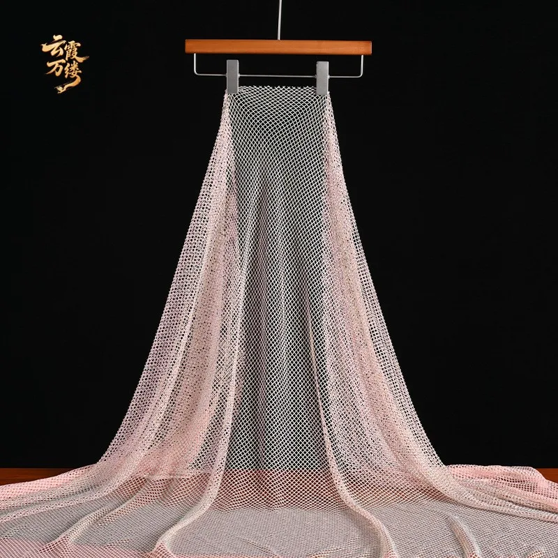 Multi-color luxurious elastic mesh fabric gradient dress for fashion designers