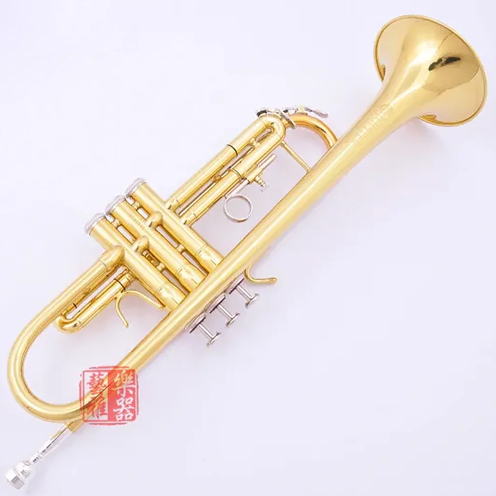 

JTR-408 professional Bb trumpet brass gold lacquer trumpet performance instrument with box and mouthpiece