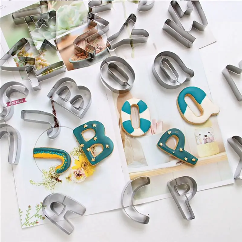 AA10RR Alphabet Cake Molds Cake Cookie Chocolate Decoration Mould Birthday Cake Baking Accessory Pastry Tool
