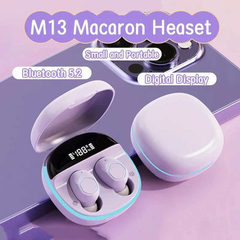 M13 NEW TWS Wireless Earbuds Bluetooth 5.2 Earphones In Ear HiFi Stereo Earphones With Mic Waterproof Earplugs BassMusic Headset