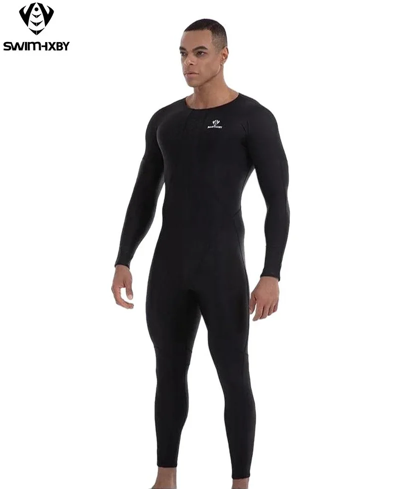 Men's Sharkskin Waterproof Bodysuit Long Sleeve Sun Protectio Wetsuits Diving Suit Black Jump Suit554