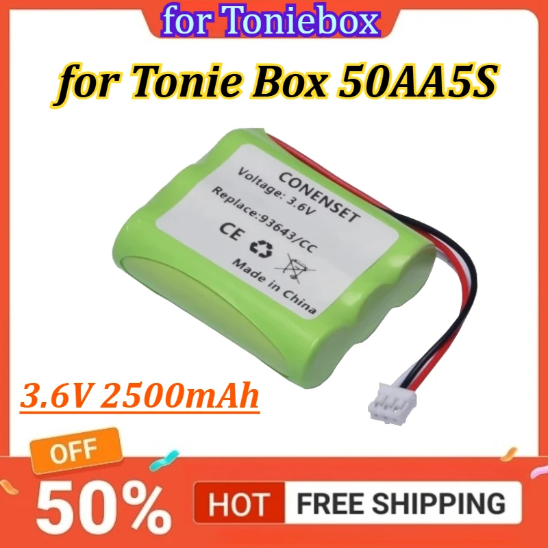 3.6V 2500mAh Rechargeable Ni-MH Battery for Toniebox Tonie Box 50AA5S