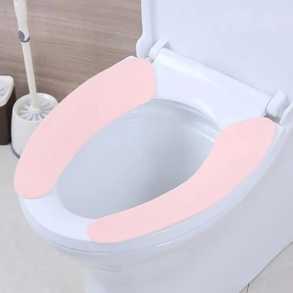 Soft Toilet Seat Cover Waterproof Warm Toilet Cushion for Bathroom 2Pcs Closestool Cushion Universal washable toilet sticker