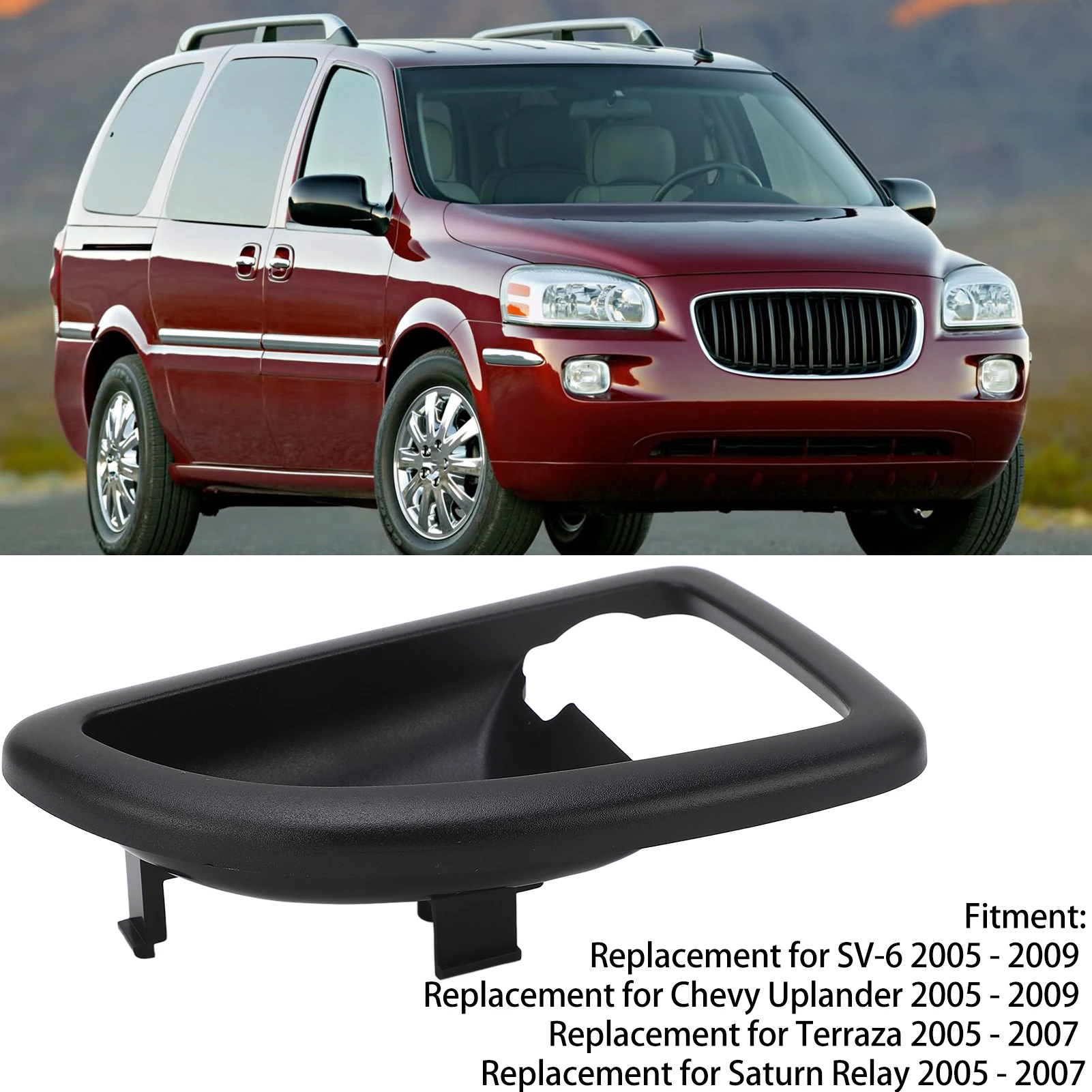 Front Left Inside Door Handle Bezel Direct Fit Easy Installation 15844059 Replacement for Chevy Uplander