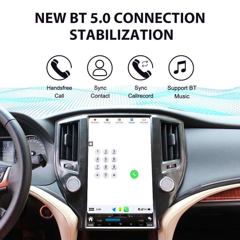 Tela de Toque de 13,6 Polegadas para a Quatorzeª Geração Crown 2015-2018, Unidade Principal de Rádio Multimídia Carplay Auto