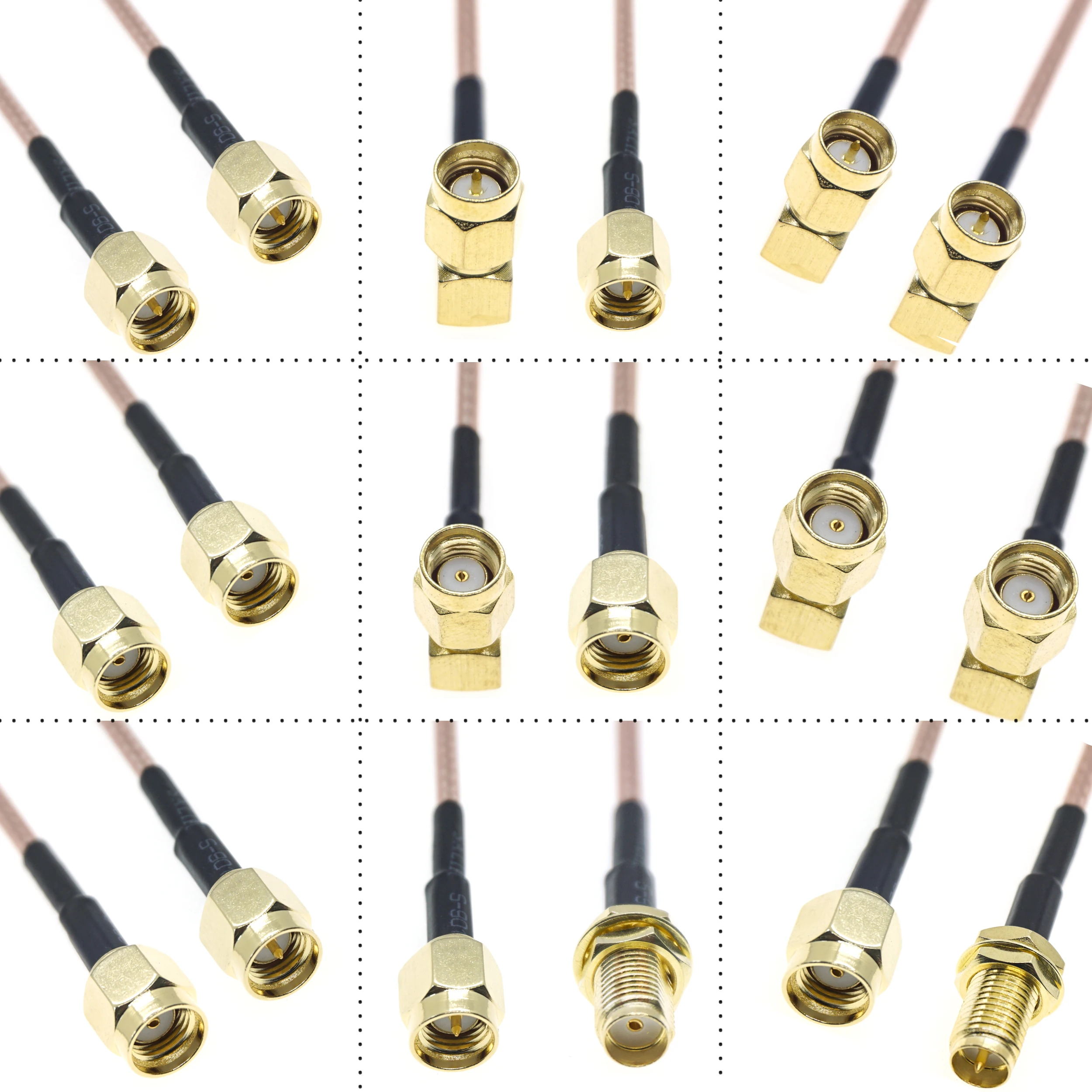 RG316 SMA To SMA Male Female RPSMA Male Female To SMA Crimp for Pigtail Jumper Extension Cable RG-316 Low Loss