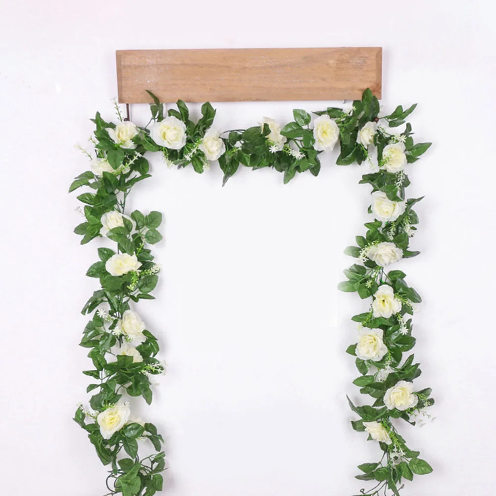 

3pcs Artificial Rose Vine Pink Plastic Vines Simulation Flower Rattan Decorative Valentine Wreath DIY Craft Party Photo Prop