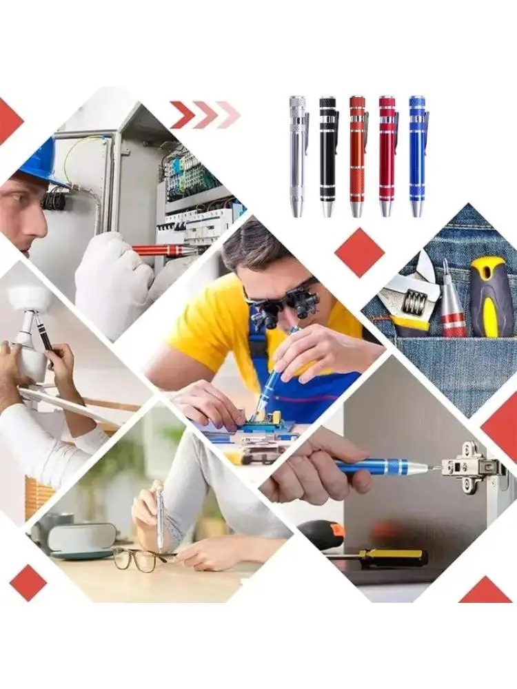 R53C Multipurpose Pocket Screwdriver Tool Set 8 Head for Precisions Device Maintenance Electronics Repairing Tools