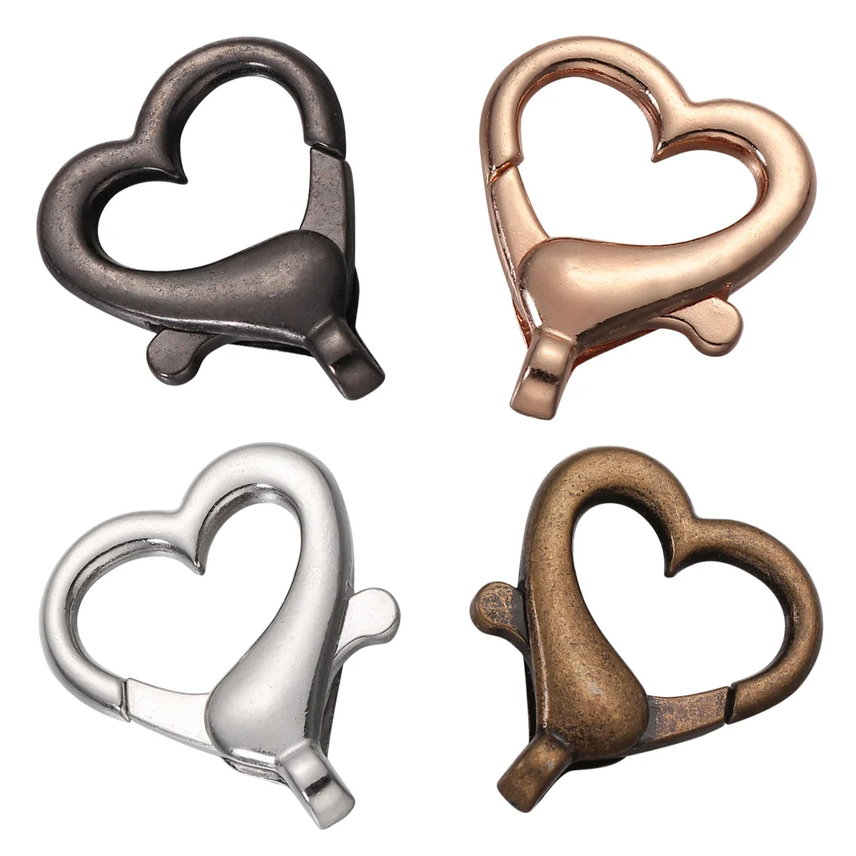 

40pcs Zinc Alloy Lobster Buckle Peach Heart Key Ring Parts Lightweight Durable DIY Bags Suitcases Accessories