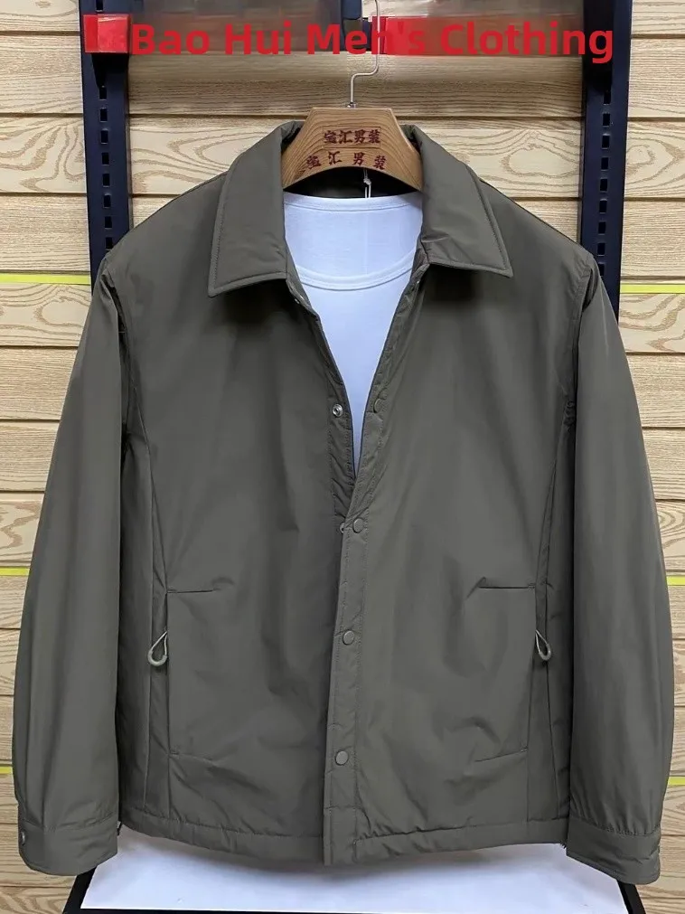 

High Quali Men's down Jaet Collar Flip Autumn Winter New Faion Luxury Sensation Stand Fit Long Sve Antibacterial