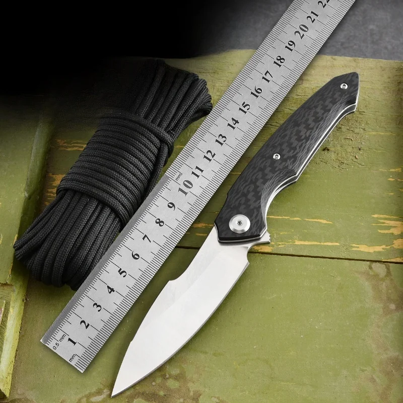 Freies Wolf SS01 D2 Klappmesser Carbon Fiber Griff Kugellager Outdoor Camping Jagd Überleben Tasche Utiity EDC Messer