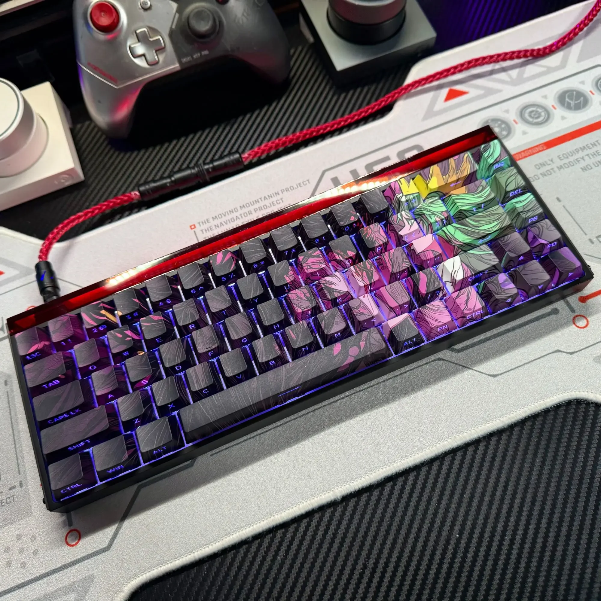 

Natural disaster keycap original high sublimation side engraved light transmission adaptation magnetic axis atkmade68 Meijia lio