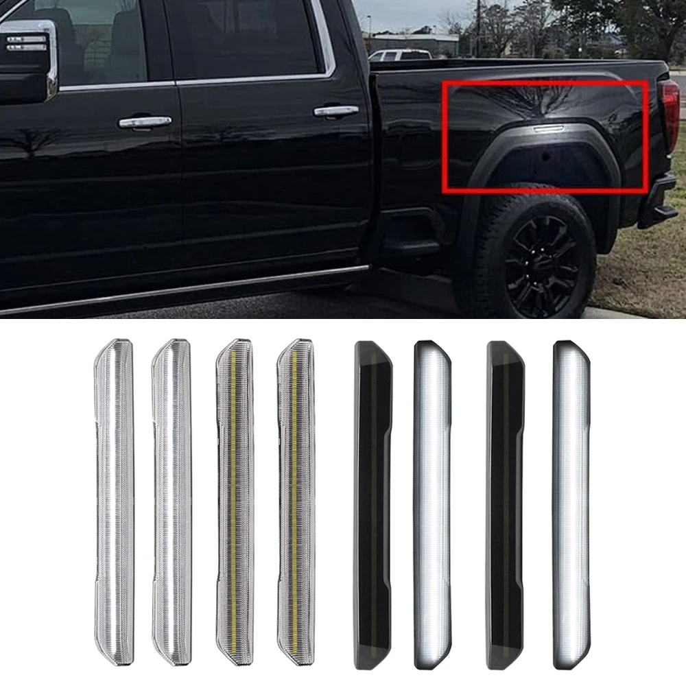 

4 Pcs LED Side Marker Light Front Rear Turn Signal Lamp For GMC SIERRA 2500 3500 2020 2021 2022 2023 84806032 84185031