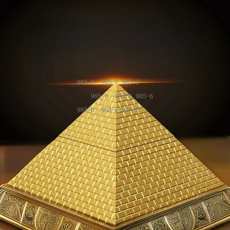 Full Copper Pyramid Model, Desktop Decorative Pyramid Ornament