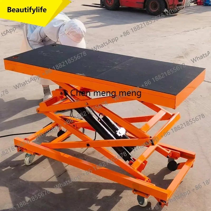 

Электрический складной ножничный подъемный стол A55, гидравлическая мобильная платформа для укладки плитки и ремонтных работ, регулируемая высота 40 см