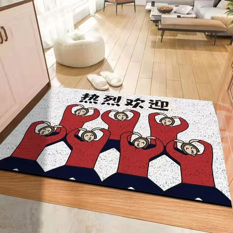 Bath Mats PVC Entry Door Mats Commercial Household Silk Circle High Elastic Silk Anti-slip Desanding Absorbent Entry Foot Mats