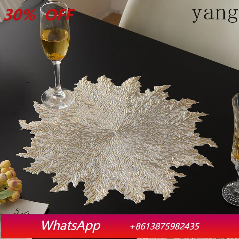 

LH white background tree injection molding table mat light luxury heat insulation anti-scalding table mat advanced sense