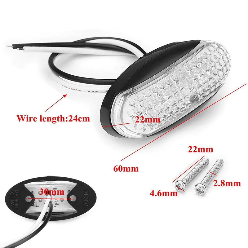 12v/24v LED Trailer Truck Clearance Car Side Lights Marker Indicator Car Styling Light With Lamp Clearance