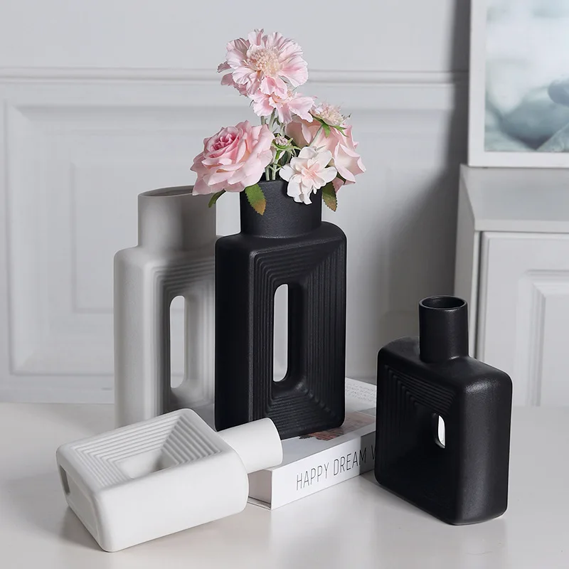 ‌Morandi Color Nordic Vase - Imitation Ceramic Flower Arrangement for Living Room & Home Decor